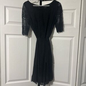 Black lace mini dress